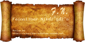 Feinsilber Nikétás névjegykártya